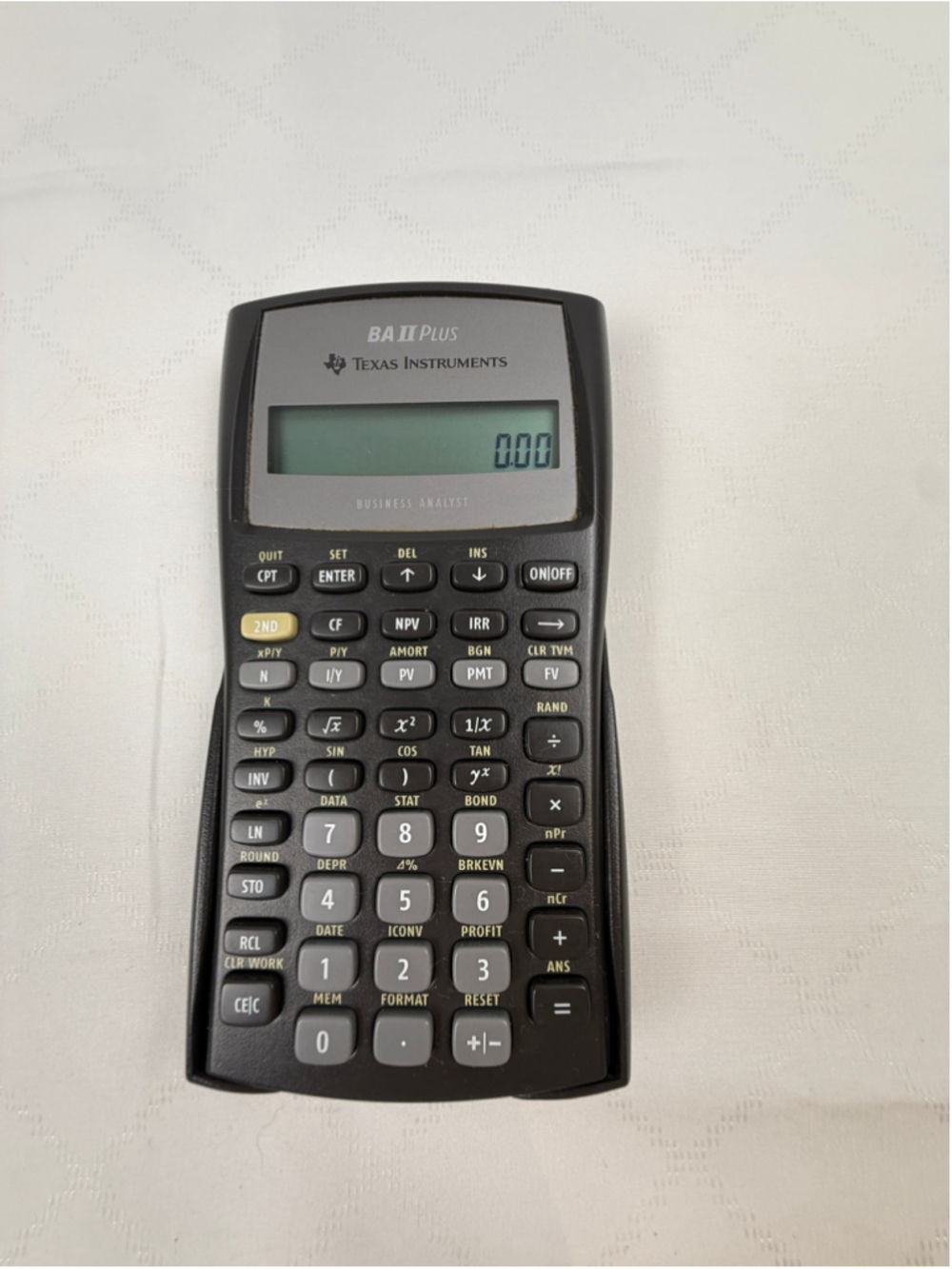 Texas Instruments BA II Plus Financial Calculator with Cover (Tested)